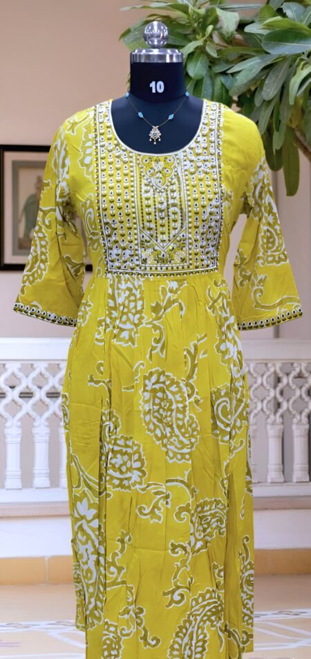 Kurtis - Yellow Embroidery