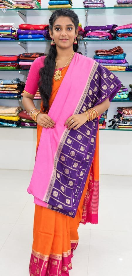 Royal Bloom Pink & Purple Saree